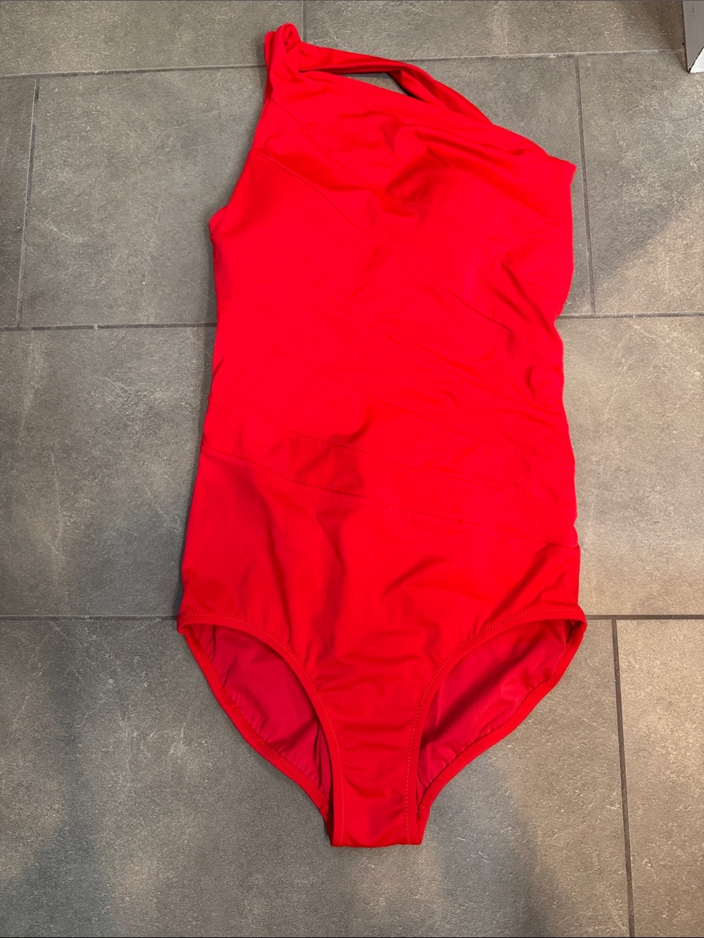 NWT Kiava women’s Red asymmetric One-Piece Swim Small Tall